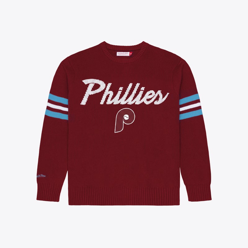 Men's Mitchell & Ness Maroon Philadelphia Phillies Head Coach Sweater