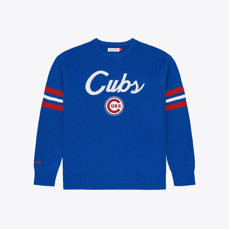Men's Mitchell & Ness Royal Chicago Cubs Head Coach Sweater