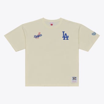 Men's Mitchell & Ness  Cream Los Angeles Dodgers Heritage Hues Oversized T-Shirt