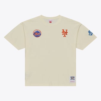 Men's Mitchell & Ness  Cream New York Mets Heritage Hues Oversized T-Shirt