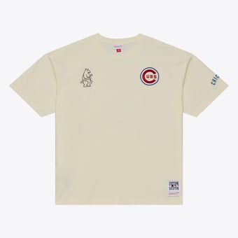Men's Mitchell & Ness  Cream Chicago Cubs Heritage Hues Oversized T-Shirt