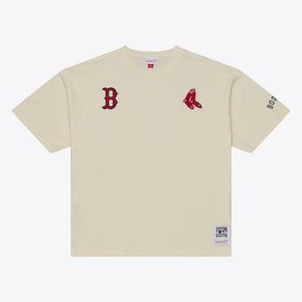 Men's Mitchell & Ness  Cream Boston Red Sox Heritage Hues Oversized T-Shirt