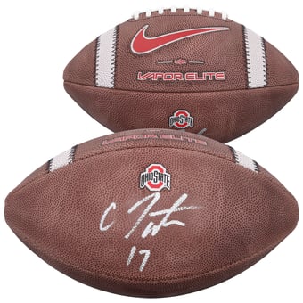 Carnell Tate Ohio State Buckeyes Autographed Nike 2024 Game Football