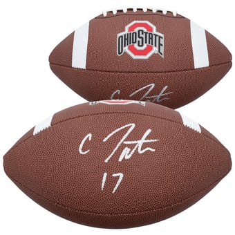 Carnell Tate Ohio State Buckeyes Autographed Nike Replica Football