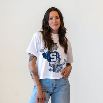 Women's Gameday Social  White Penn State Nittany Lions Vault Mascot T-Shirt