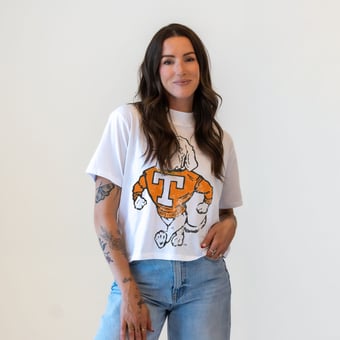 Women's Gameday Social  White Tennessee Volunteers Vault Mascot T-Shirt