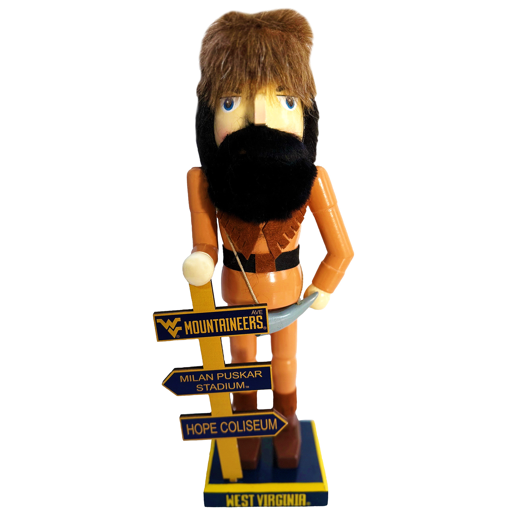 West Virginia Mountaineers 12" Mascot Nutcracker