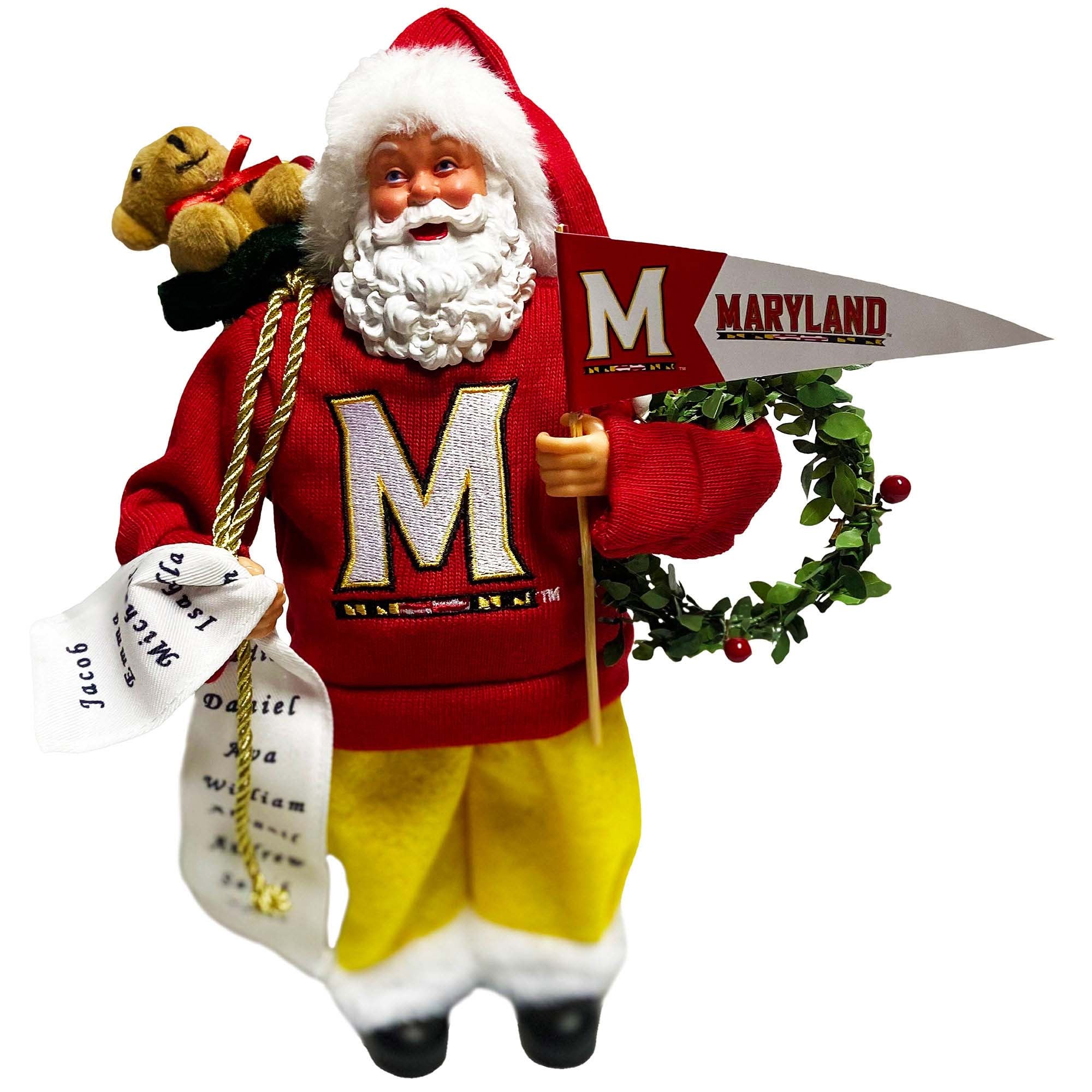 Maryland Terrapins 12" Proud Santa
