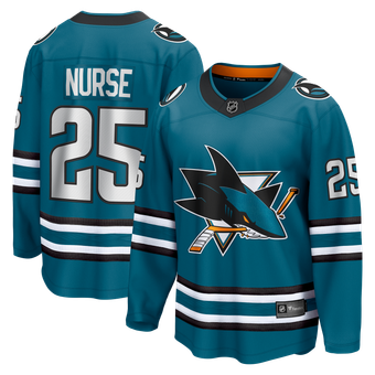 Men's Fanatics Darnell Nurse Teal San Jose Sharks Home Breakaway Jersey