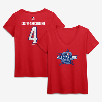 Women's Pete Crow-Armstrong Red 2026 MLB All-Star Game  V-Neck T-Shirt