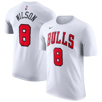 Unisex Nike Caleb Wilson White Chicago Bulls Association Edition Name & Number T-Shirt