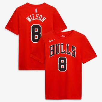 Unisex Nike Caleb Wilson Red Chicago Bulls Icon Edition Name & Number T-Shirt