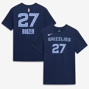 Unisex Nike Cameron Boozer Navy Memphis Grizzlies Icon Edition Name & Number T-Shirt