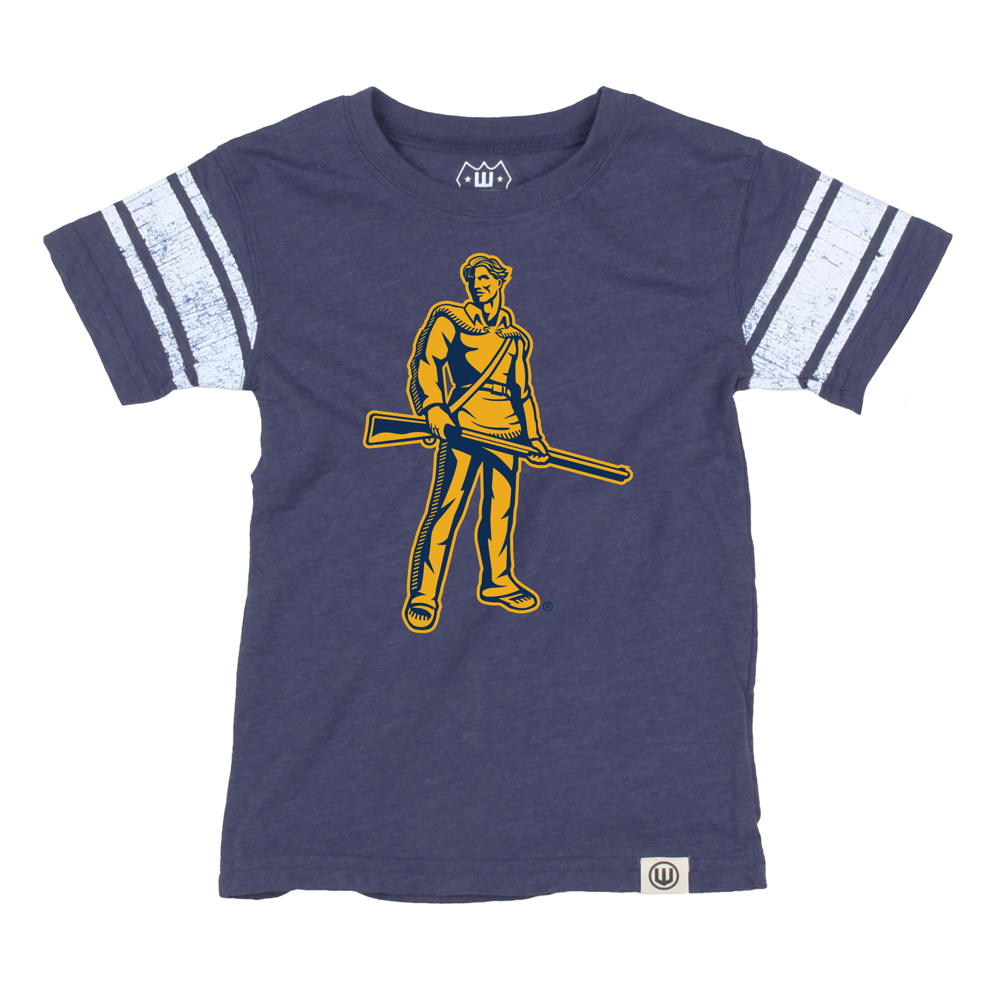 Youth Wes & Willy Navy West Virginia Mountaineers Football Jersey T-Shirt Youth Wes & Willy Navy West Virginia Mountaineers Football Jersey T-Shirt