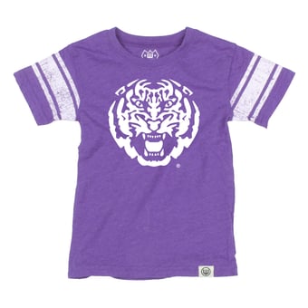 Youth Wes & Willy Purple LSU Tigers Football Jersey T-Shirt