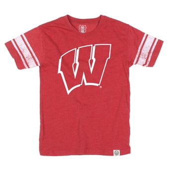 Youth Wes & Willy Red Wisconsin Badgers Football Jersey T-Shirt