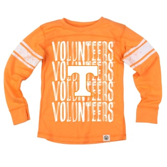 Youth Wes & Willy  Tennessee Orange Tennessee Volunteers Long Sleeve Football Jersey T-Shirt