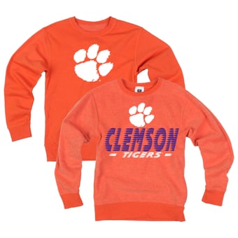 Youth Wes & Willy  Orange Clemson Tigers Reversible Sweatshirt
