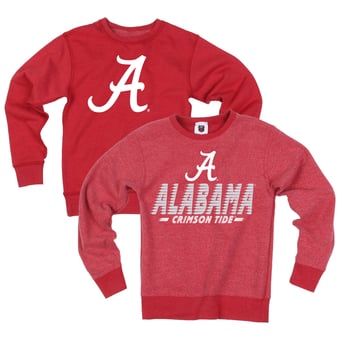 Youth Wes & Willy  Crimson Alabama Crimson Tide Reversible Sweatshirt