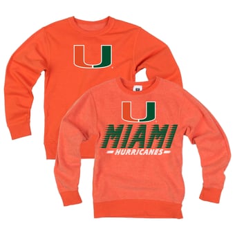 Youth Wes & Willy  Orange Miami Hurricanes Reversible Sweatshirt