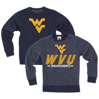 Youth Wes & Willy  Navy West Virginia Mountaineers Reversible Sweatshirt