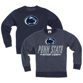 Youth Wes & Willy  Navy Penn State Nittany Lions Reversible Sweatshirt