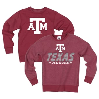 Youth Wes & Willy  Maroon Texas A&M Aggies Reversible Sweatshirt