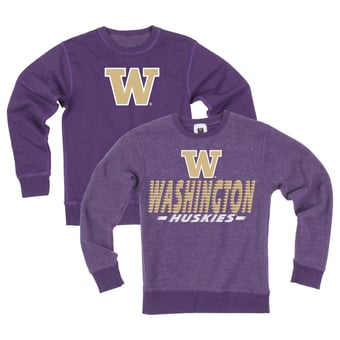 Youth Wes & Willy  Purple Washington Huskies Reversible Sweatshirt