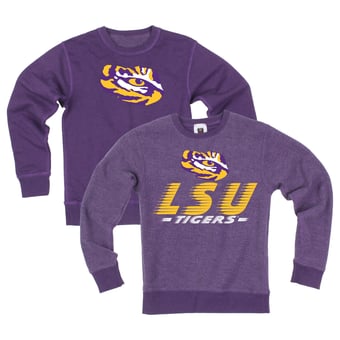 Youth Wes & Willy  Purple LSU Tigers Reversible Sweatshirt