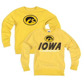 Youth Wes & Willy  Gold Iowa Hawkeyes Reversible Sweatshirt