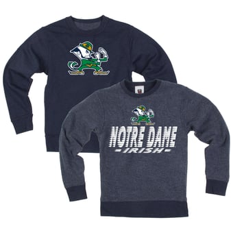 Youth Wes & Willy  Navy Notre Dame Fighting Irish Reversible Sweatshirt
