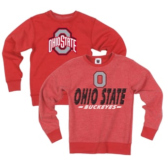 Youth Wes & Willy  Scarlet Ohio State Buckeyes Reversible Sweatshirt