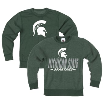 Youth Wes & Willy  Green Michigan State Spartans Reversible Sweatshirt