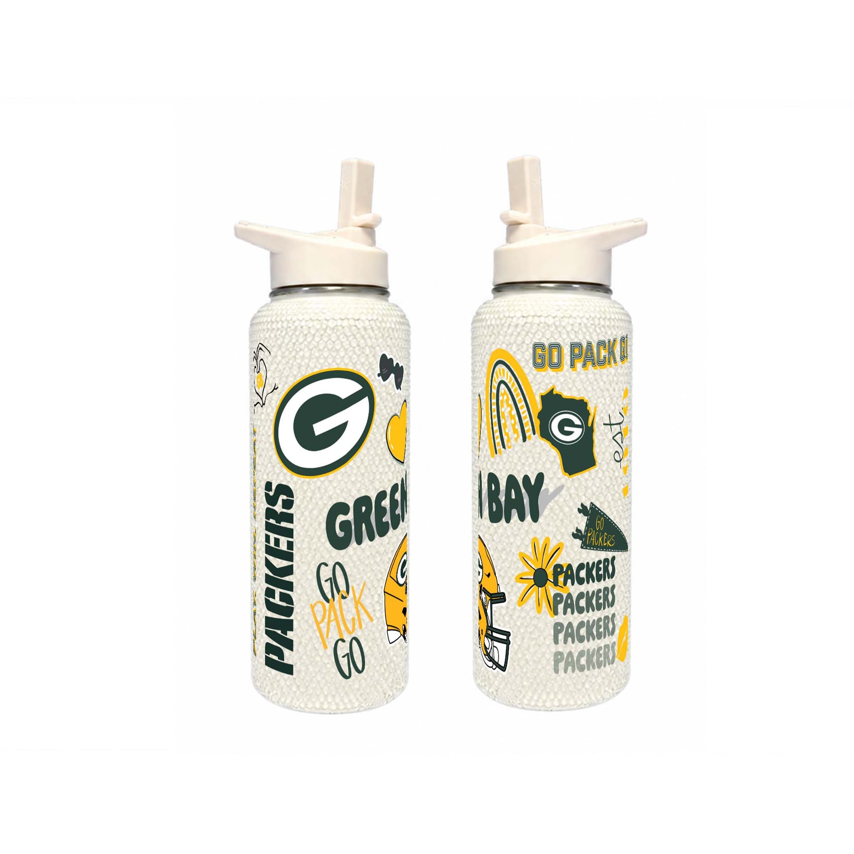 The Memory Company Green Bay Packers 34oz. Bling Quencher Bottle