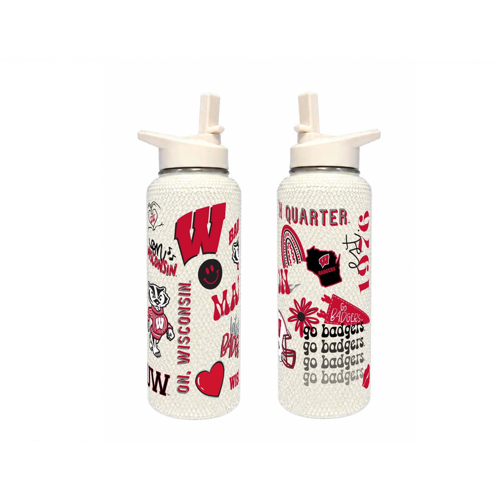The Memory Company Wisconsin Badgers 34oz. Bling Quencher Bottle