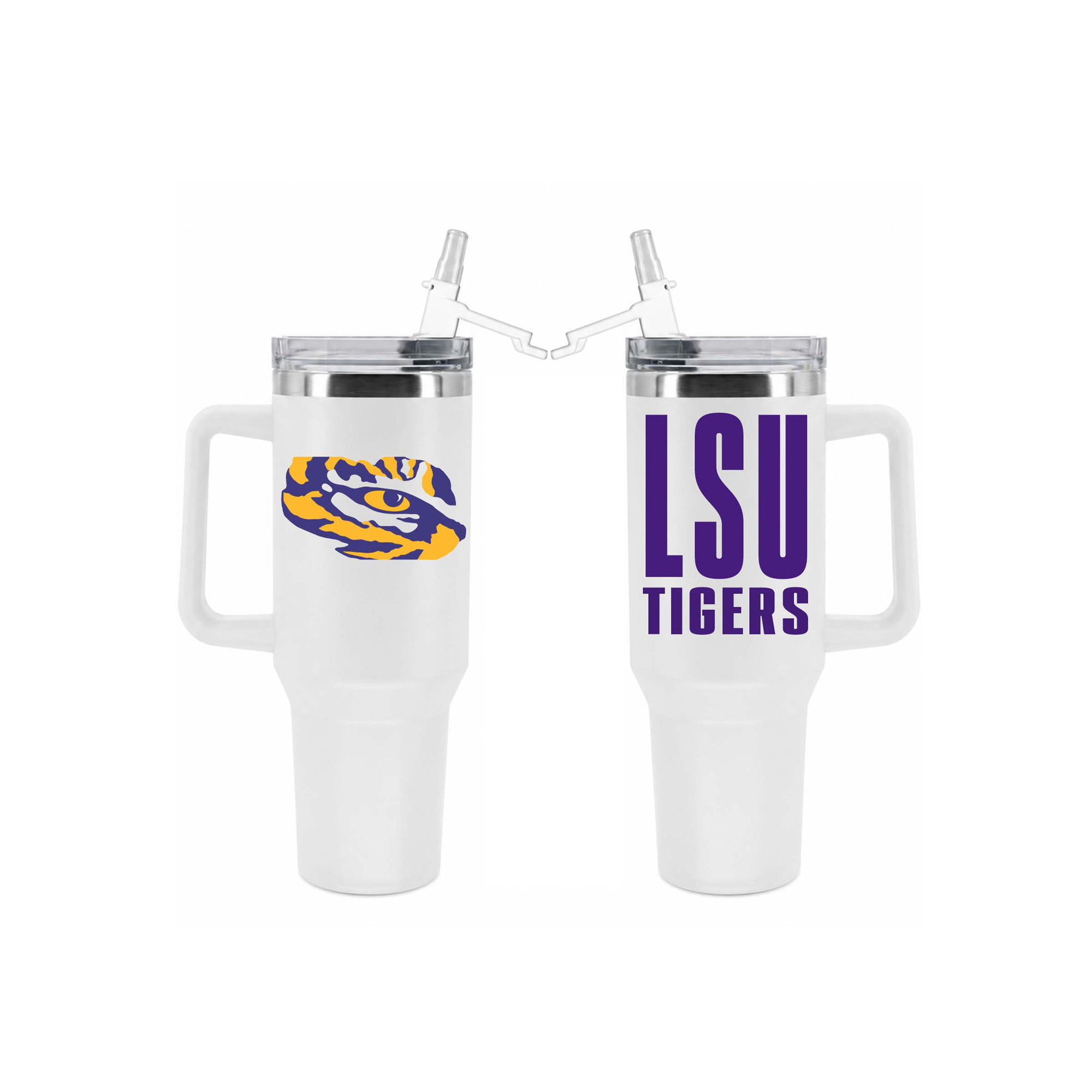 The Memory Company LSU Tigers 40oz. Stainless Steel Tumbler with Flip Straw
