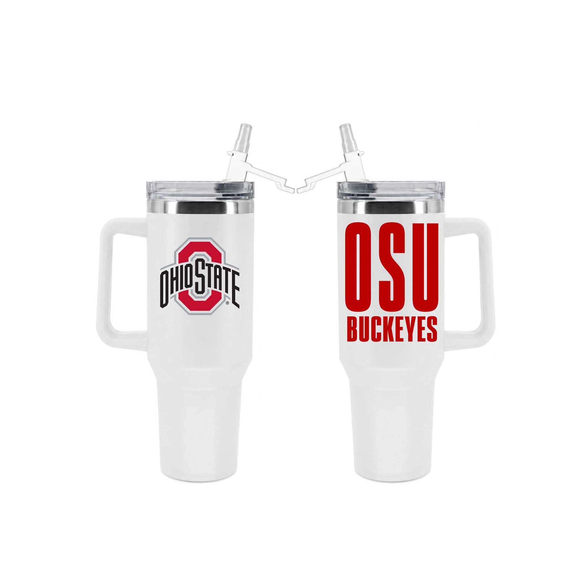 The Memory Company Ohio State Buckeyes 40oz. Stainless Steel Tumbler with Flip Straw