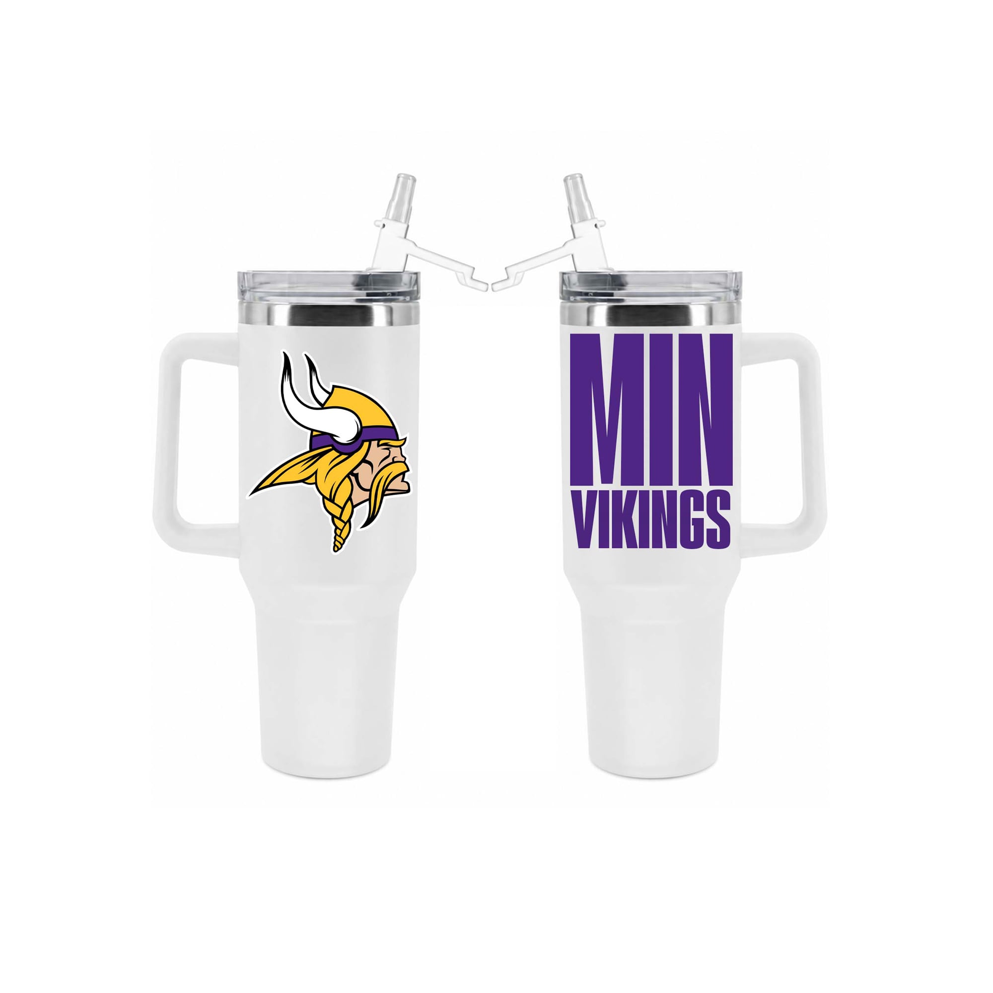 The Memory Company Minnesota Vikings 40oz. Stainless Steel Tumbler with Flip Straw