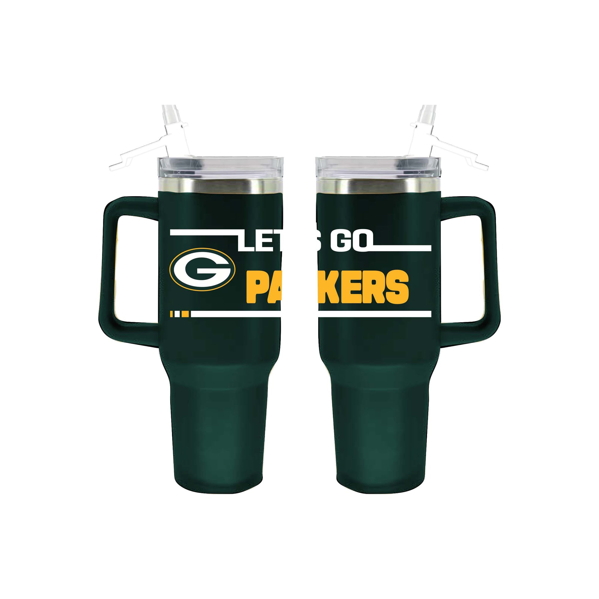 The Memory Company Green Bay Packers 40oz. Stainless Steel Team Color Tumbler with Flip Straw