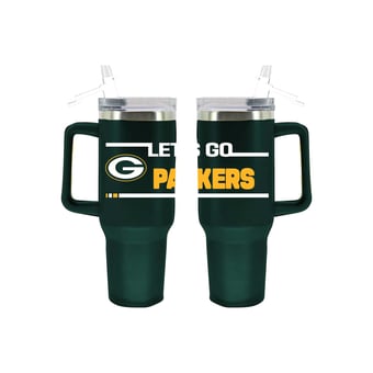 The Memory Company Green Bay Packers 40oz. Stainless Steel Team Color Tumbler with Flip Straw