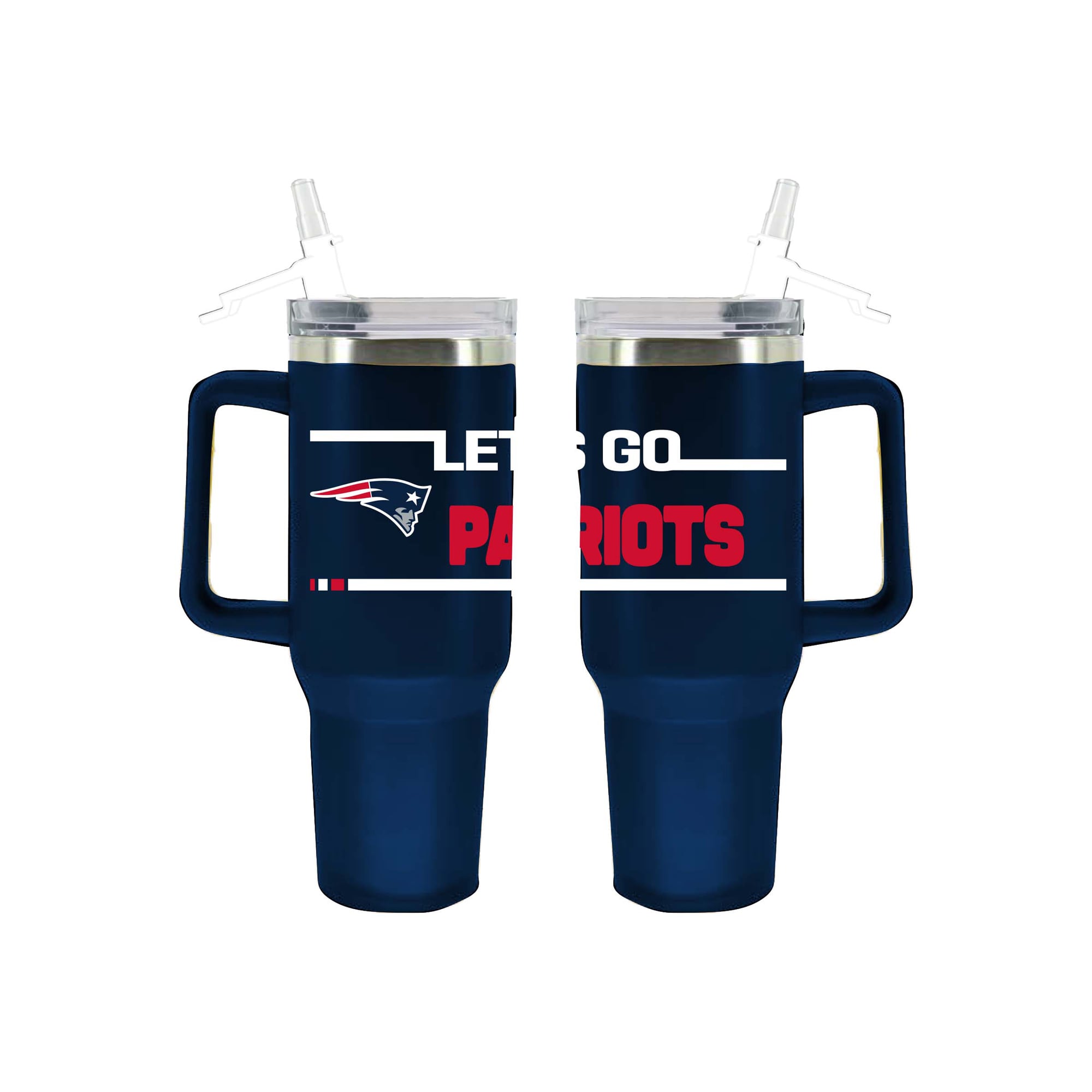 The Memory Company New England Patriots 40oz. Stainless Steel Team Color Tumbler with Flip Straw