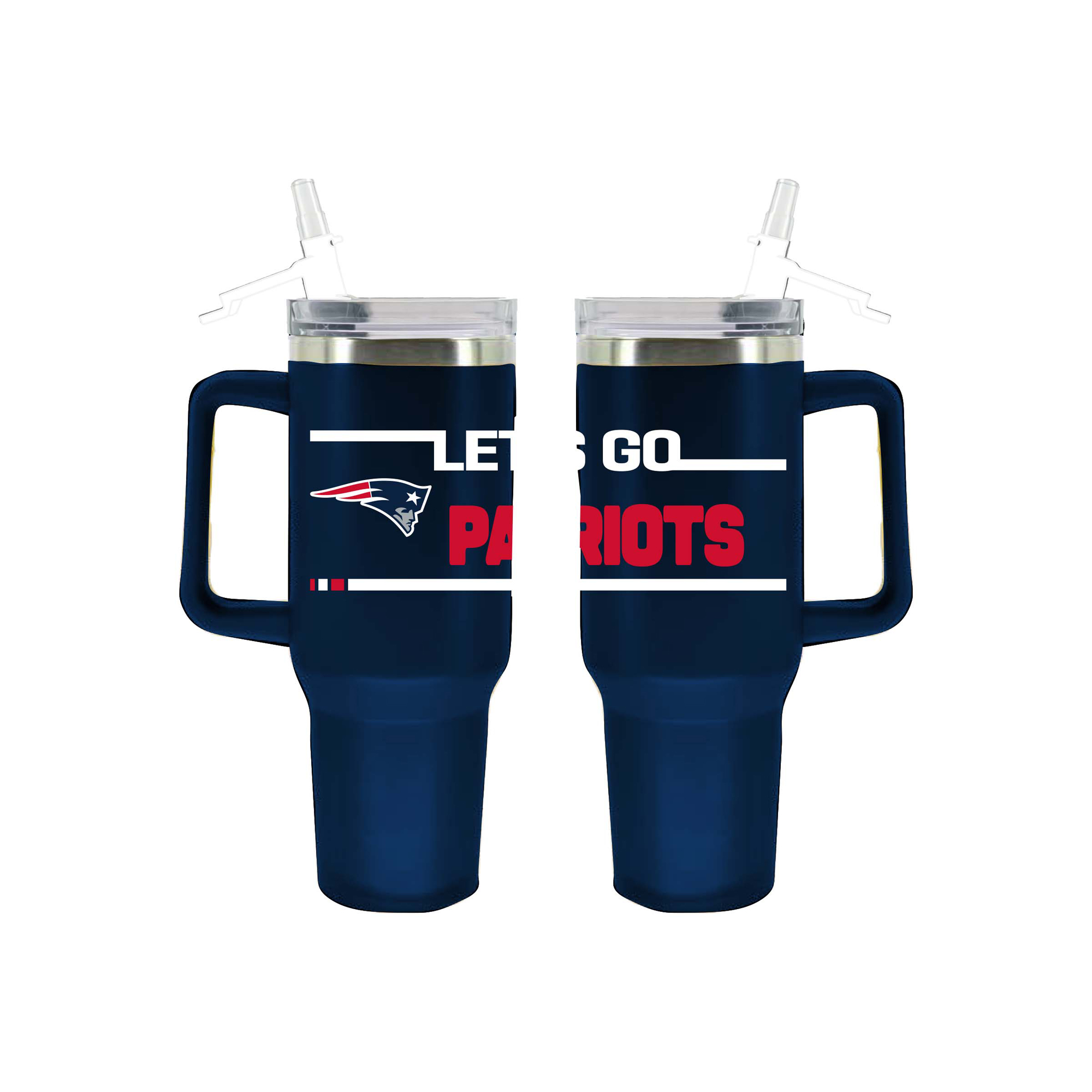 The Memory Company New England Patriots 40oz. Stainless Steel Team Color Tumbler with Flip Straw The Memory Company New England Patriots 40oz. Stainless Steel Team Color Tumbler with Flip Straw