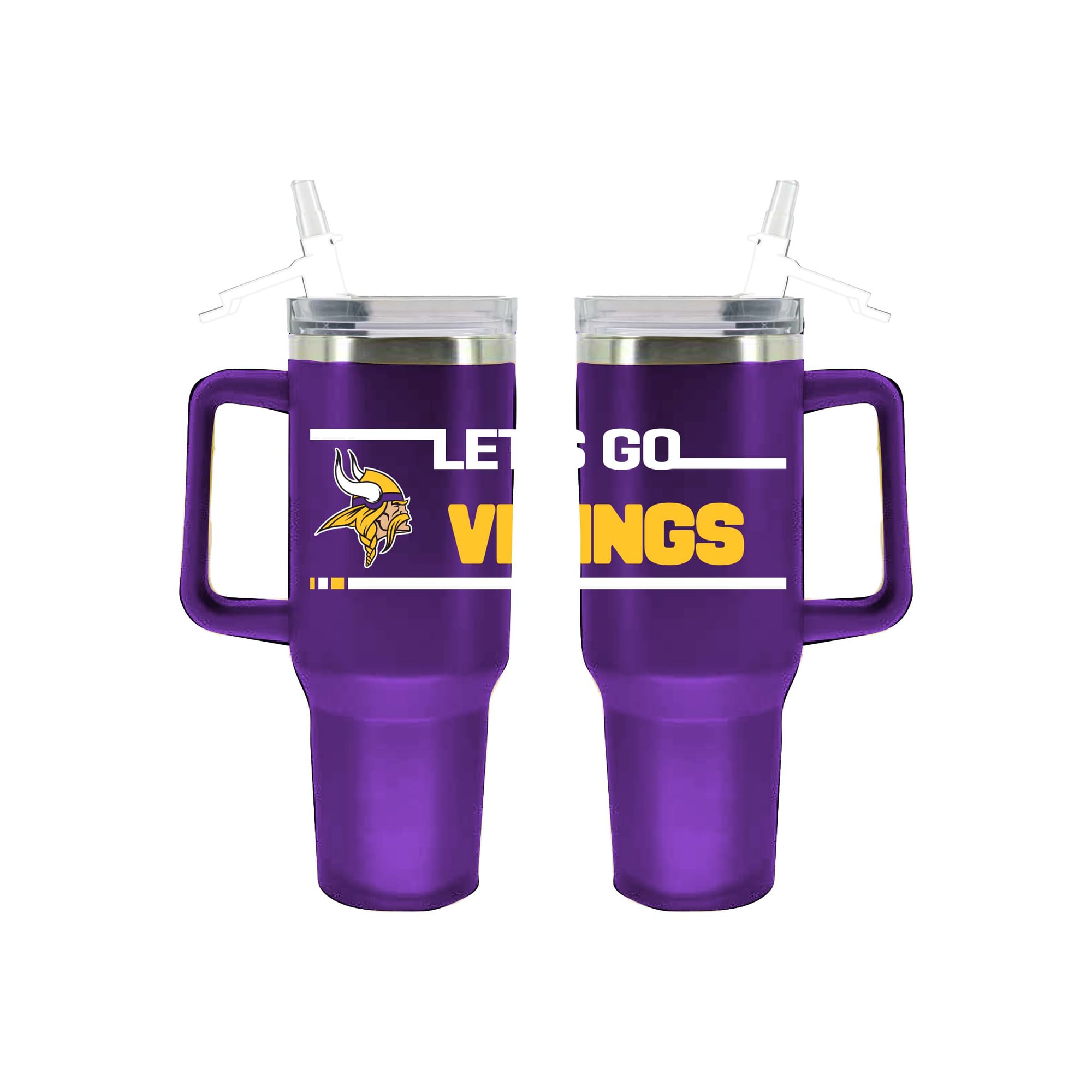 The Memory Company Minnesota Vikings 40oz. Stainless Steel Team Color Tumbler with Flip Straw
