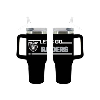 The Memory Company Las Vegas Raiders 40oz. Stainless Steel Team Color Tumbler with Flip Straw