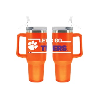 The Memory Company Clemson Tigers 40oz. Stainless Steel Team Color Tumbler with Flip Straw