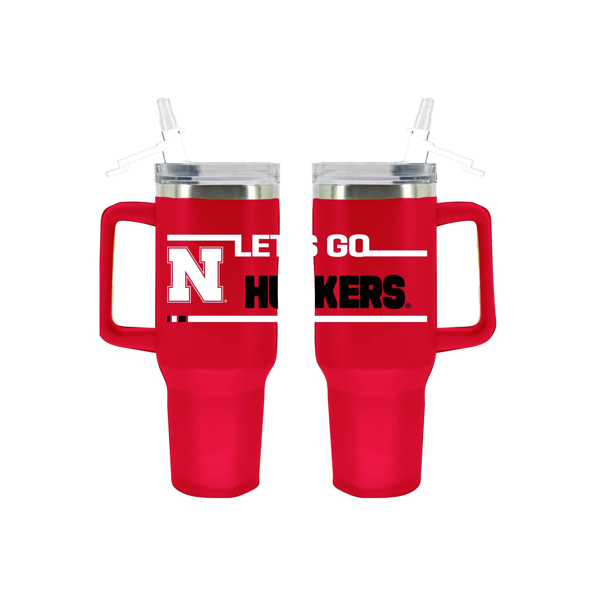 The Memory Company Nebraska Huskers 40oz. Stainless Steel Team Color Tumbler with Flip Straw