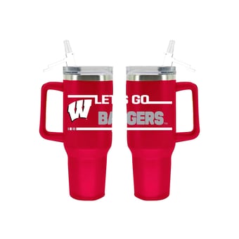 The Memory Company Wisconsin Badgers 40oz. Stainless Steel Team Color Tumbler with Flip Straw