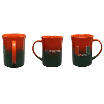 The Memory Company Miami Hurricanes Two-Pack 15oz. Ceramic Ombre Mug Set