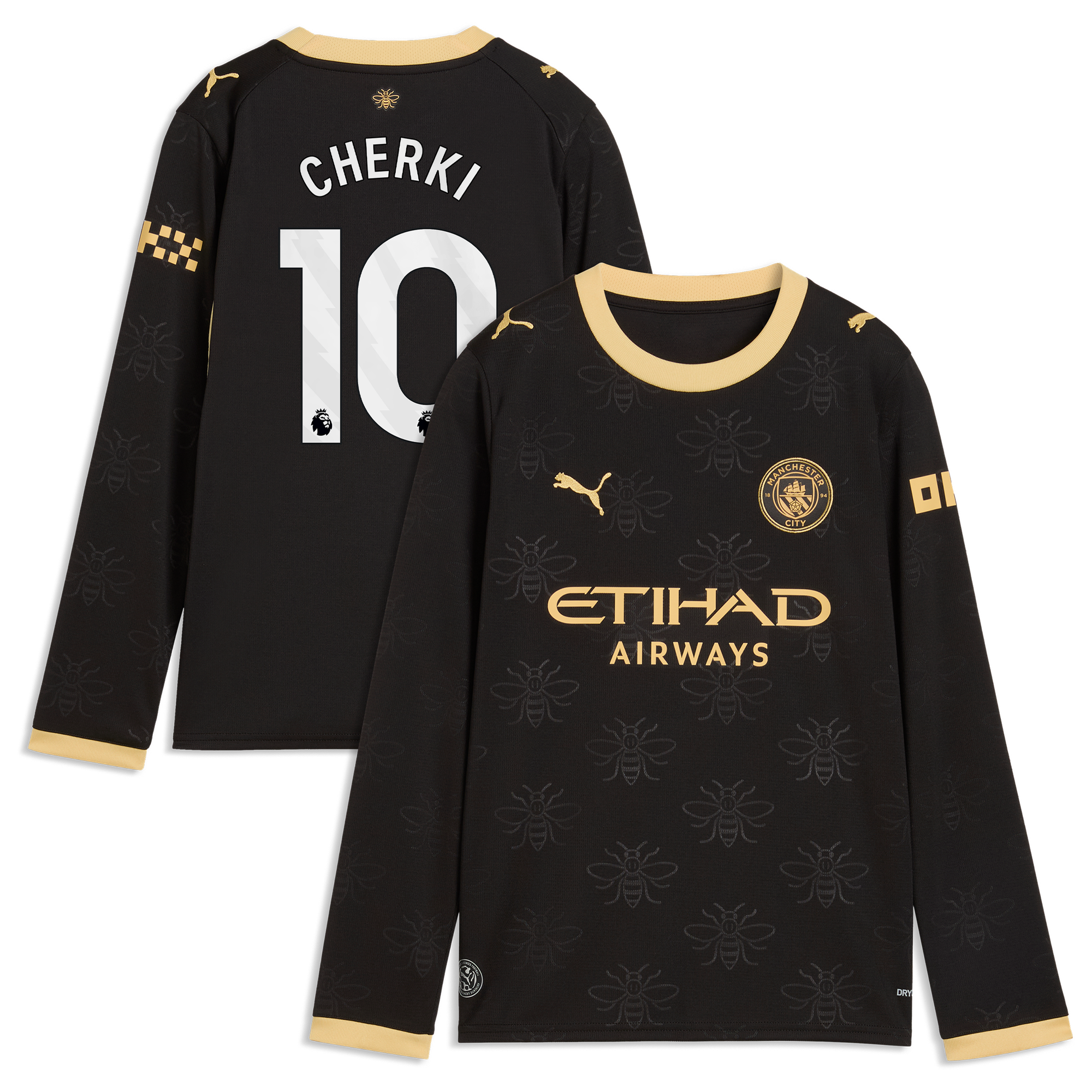 Maillot Extérieur Manchester City PUMA 26/27 - Manches longues - Enfant avec flocage Cherki 10