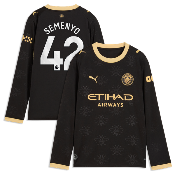 Maillot Extérieur Manchester City PUMA 26/27 - Manches longues - Enfant avec flocage Semenyo 42